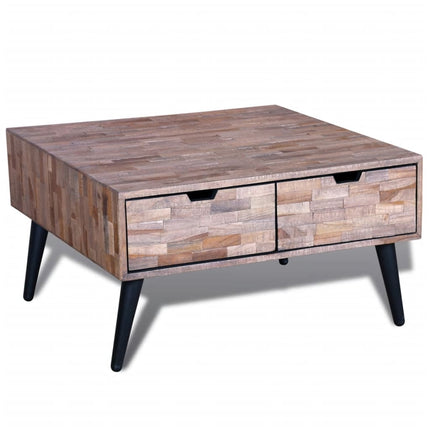 Table Basse Avec 4 Tiroirs Bois De Teck Recyclé
