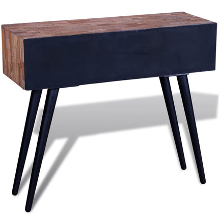 Table Console Avec 3 Tiroirs Bois De Teck Recyclé