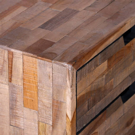 Table De Chevet Avec 2 Tiroirs Bois De Teck Recyclé