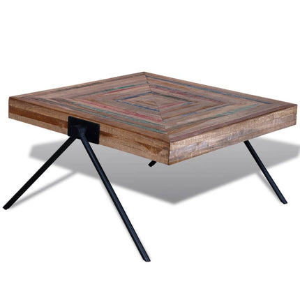Table Basse Avec Pieds En V Bois De Teck Recyclé