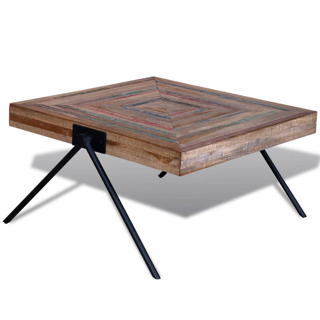 Table Basse Avec Pieds En V Bois De Teck Recyclé