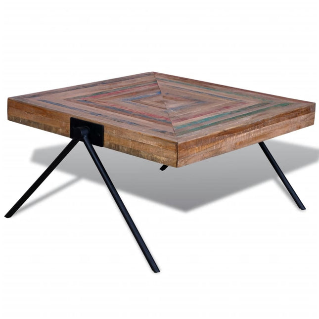 Table Basse Avec Pieds En V Bois De Teck Recyclé