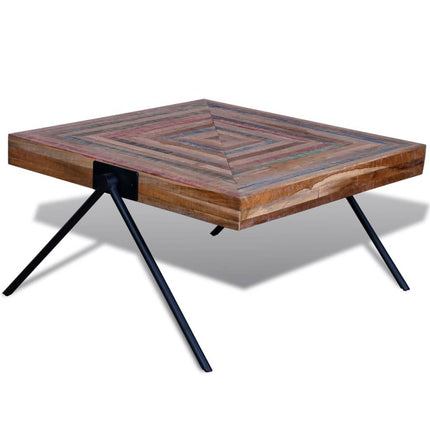 Table Basse Avec Pieds En V Bois De Teck Recyclé