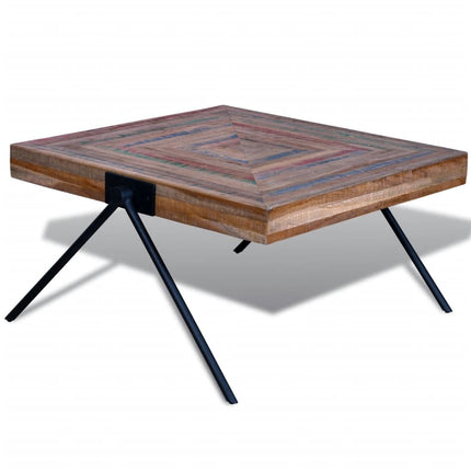 Table Basse Avec Pieds En V Bois De Teck Recyclé