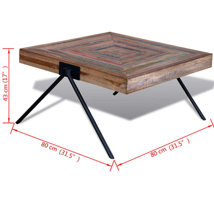 Table Basse Avec Pieds En V Bois De Teck Recyclé