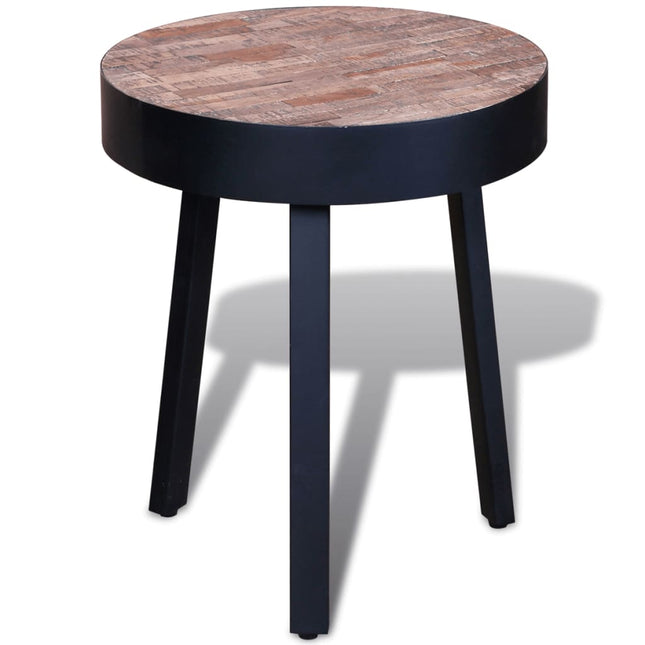 Table D'appoint Ronde Bois De Teck Recyclé