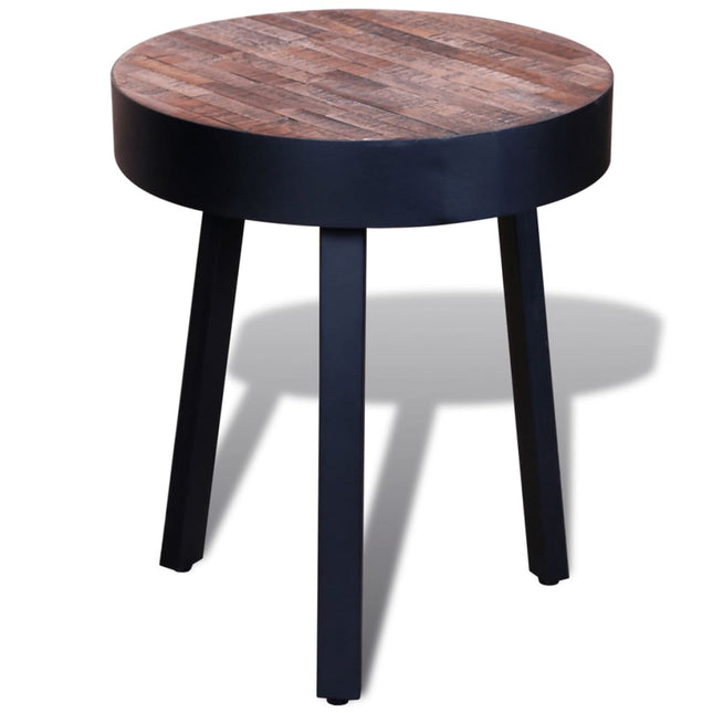 Table D'appoint Ronde Bois De Teck Recyclé
