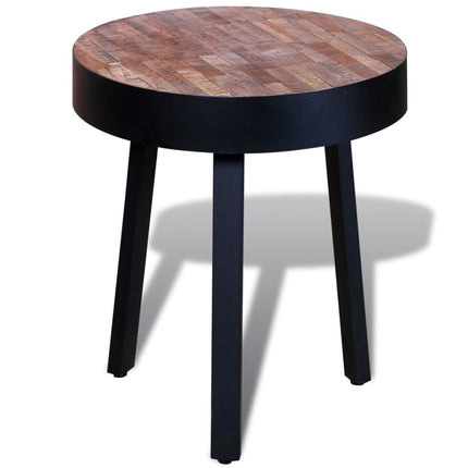 Table D'appoint Ronde Bois De Teck Recyclé