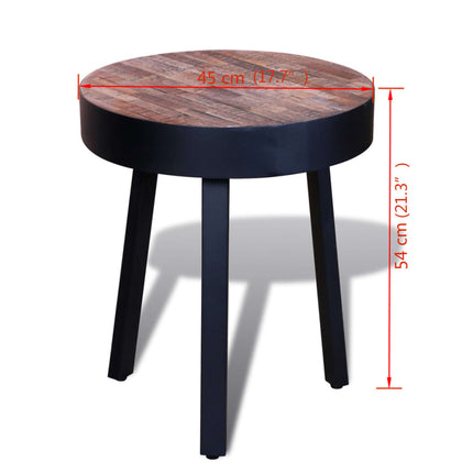 Table D'appoint Ronde Bois De Teck Recyclé