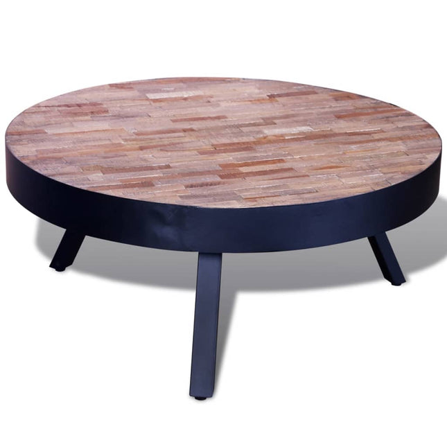 Table Basse Ronde Bois De Teck Recyclé