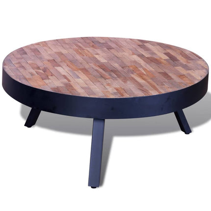 Table Basse Ronde Bois De Teck Recyclé