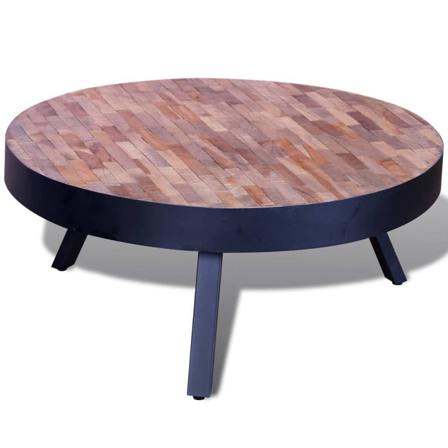Table Basse Ronde Bois De Teck Recyclé