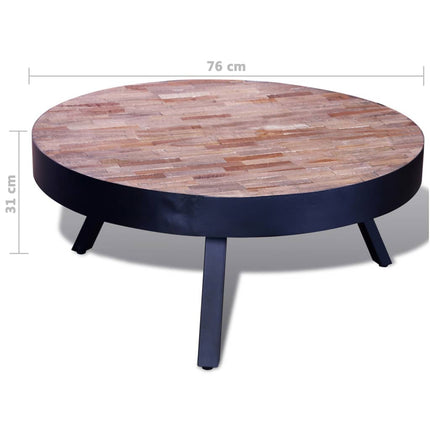 Table Basse Ronde Bois De Teck Recyclé