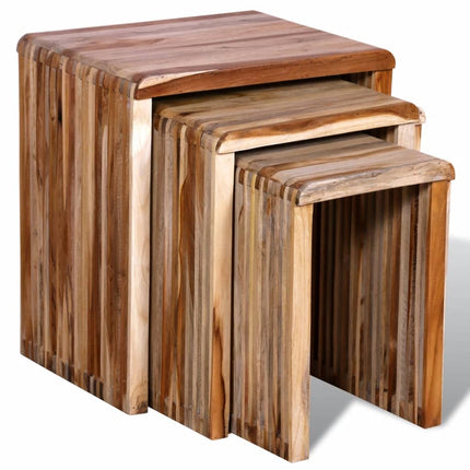 Table Gigogne 3 Pcs Teck Recyclé