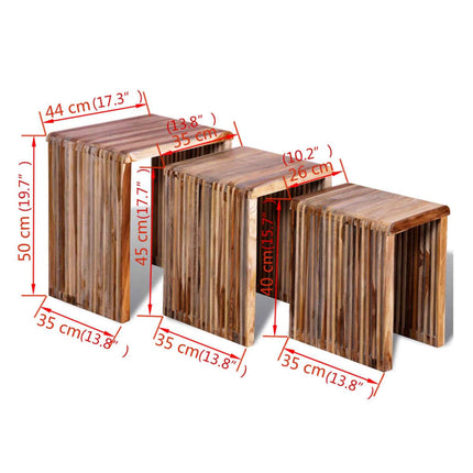 Table Gigogne 3 Pcs Teck Recyclé