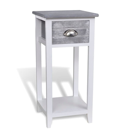Table De Chevet Avec 1 Tiroir Et Blanc