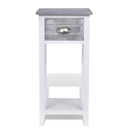 Table De Chevet Avec 1 Tiroir Et Blanc