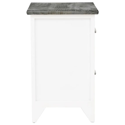 Table De Chevet 2 Pcs Avec 2 Tiroirs Gris Et Blanc