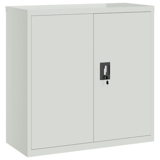 Armoire De Bureau Avec 2 Portes Gris 90 Cm Acier
