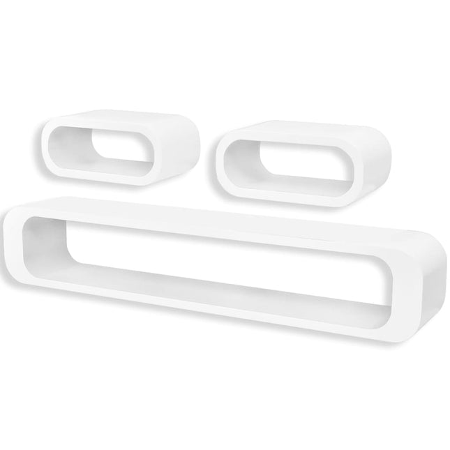 3 Étagères Cubes Suspendues Mdf Stockage Livre/Dvd