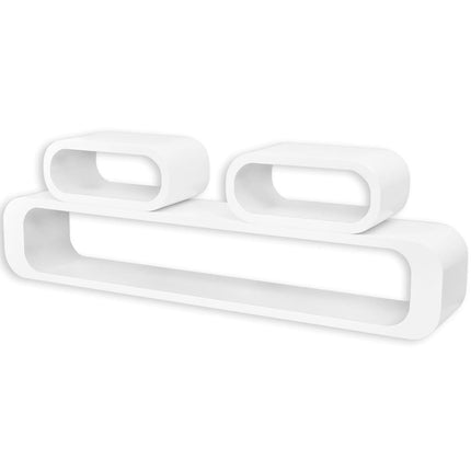 3 Étagères Cubes Suspendues Mdf Stockage Livre/Dvd