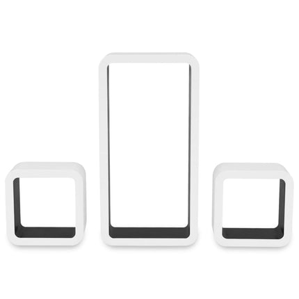 3 Étagères Cubes Murales Et En Mdf Blanc- Pour Dvd/Livres