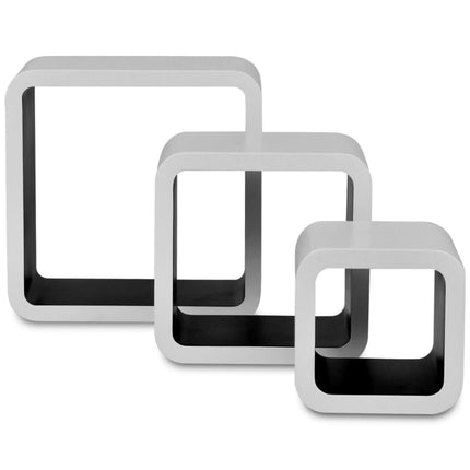 3 Étagères Cubes Murales Et En Mdf Blanc- Pour Livres/Dvd