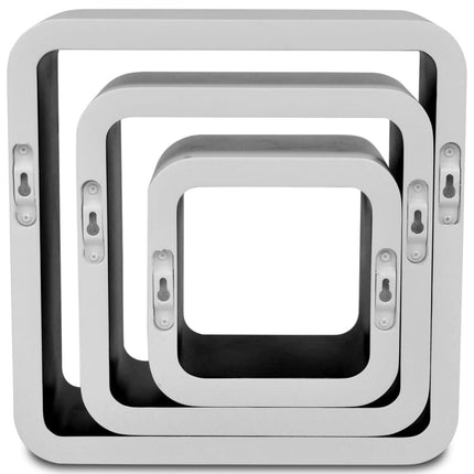 3 Étagères Cubes Murales Et En Mdf Blanc- Pour Livres/Dvd