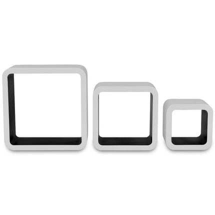3 Étagères Cubes Murales Et En Mdf Blanc- Pour Livres/Dvd