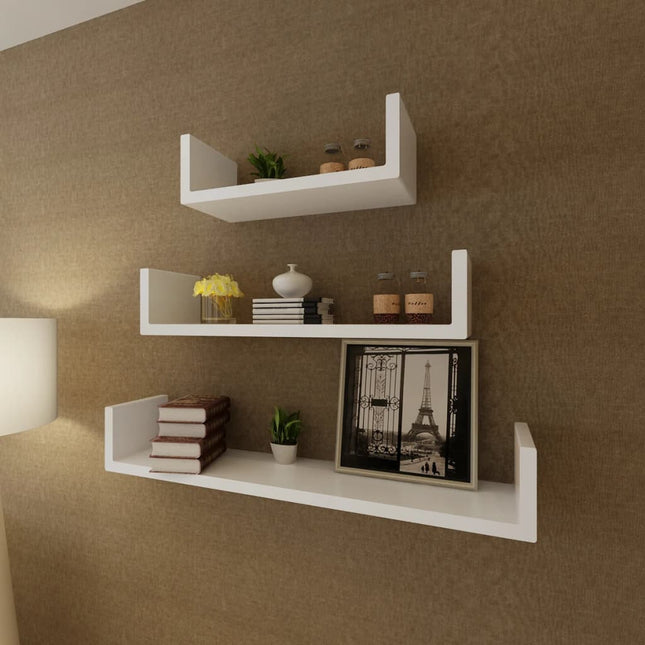 Étagères Murales 3 Pcs Forme De U Mdf
