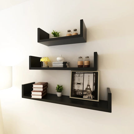 Étagères Murales 3 Pcs Forme De U Mdf