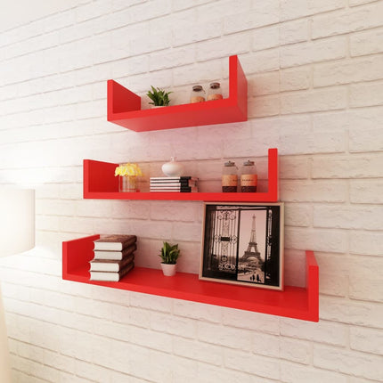 Étagères Murales 3 Pcs Forme De U Mdf