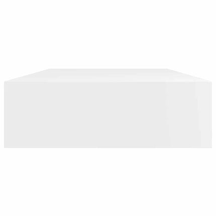 Étagère Murale Avec 1 Tiroir Mdf Rangement De Livres/Dvd Blanc