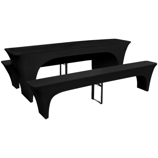 Housses De Table Et Bancs Extensibles 3 Pcs