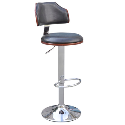 Tabourets De Bar Lot De 2 Cadre En Bois Courbé Cuir Synthétique