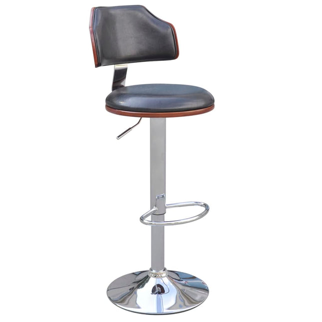 Tabourets De Bar Lot De 2 Cadre En Bois Courbé Cuir Synthétique