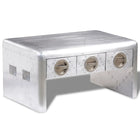 Table Basse 3 Tiroirs Vintage Style D'aviation