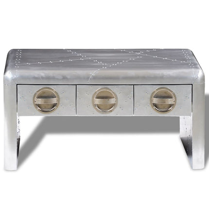 Table Basse 3 Tiroirs Vintage Style D'aviation
