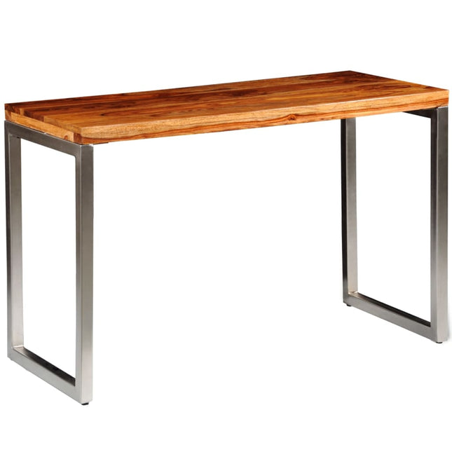 Table À Manger Avec Pieds En Acier Bois Massif