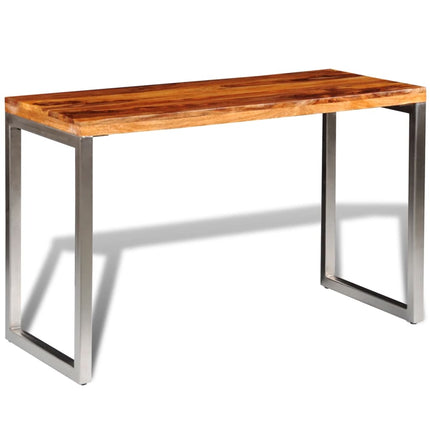 Table À Manger Avec Pieds En Acier Bois Massif