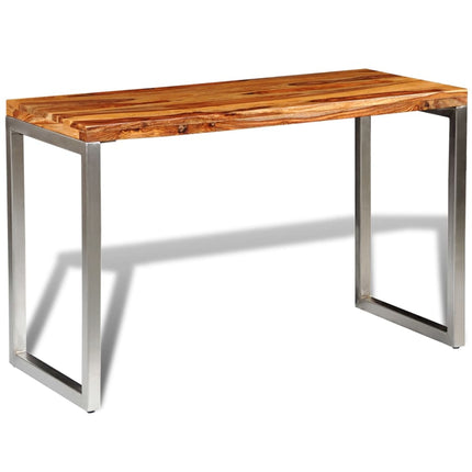Table À Manger Avec Pieds En Acier Bois Massif