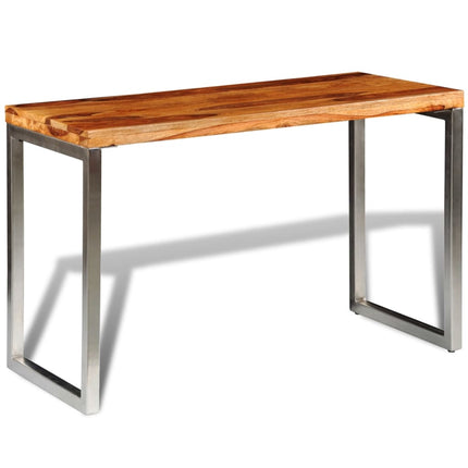 Table À Manger Avec Pieds En Acier Bois Massif