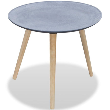 Table D'appoint Ronde Gris Aspect De Béton