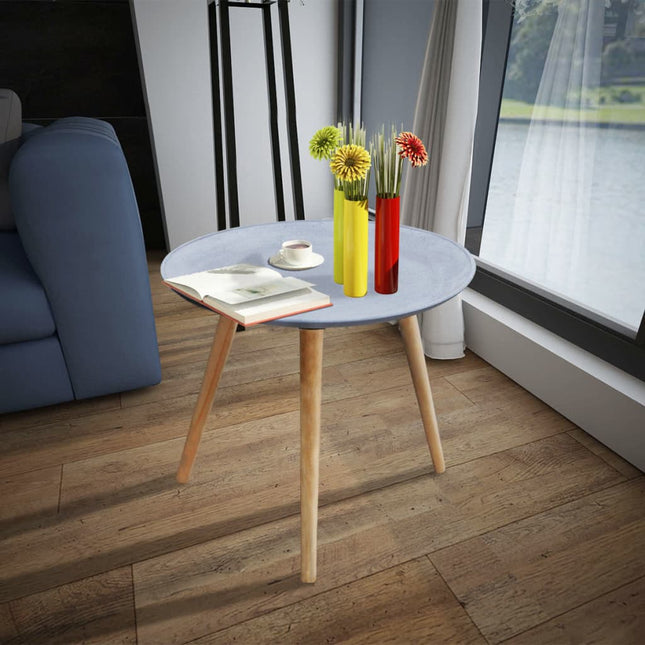 Table D'appoint Ronde Gris Aspect De Béton