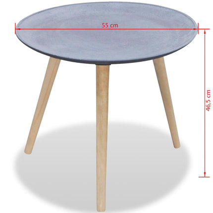 Table D'appoint Ronde Gris Aspect De Béton