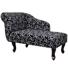 Chaise Longue Noir Et Blanc Tissu