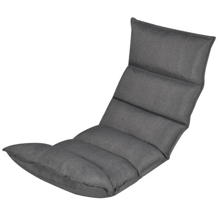 Chaise Longue Pliable De Sol Gris Tissu