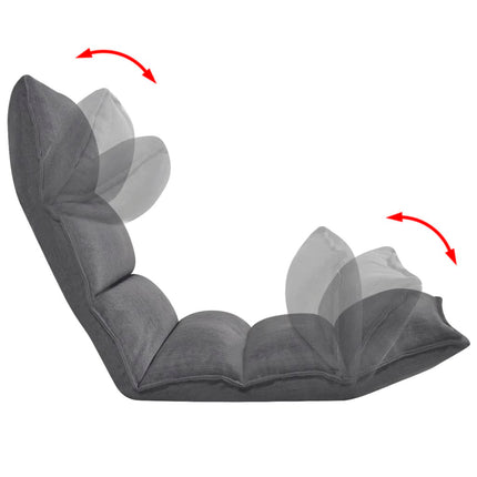 Chaise Longue Pliable De Sol Gris Tissu