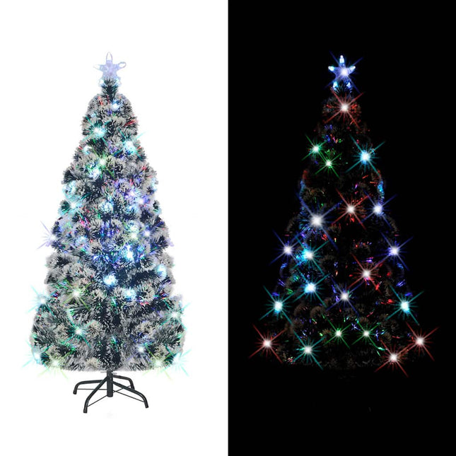Arbre De Noël Pré-Éclairé Avec Support 150 Cm Fibre Optique