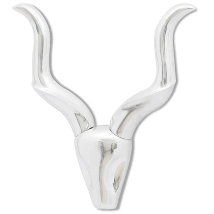 Décoration Murale En Forme De Tête De Gazelle En Aluminium Argent 50Cm